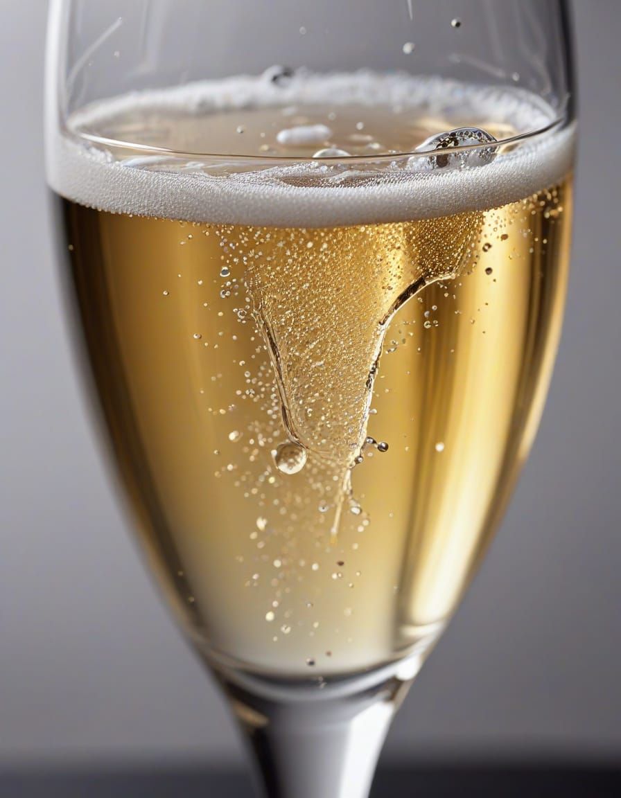 Sparkling Champagne Closeup in Glass