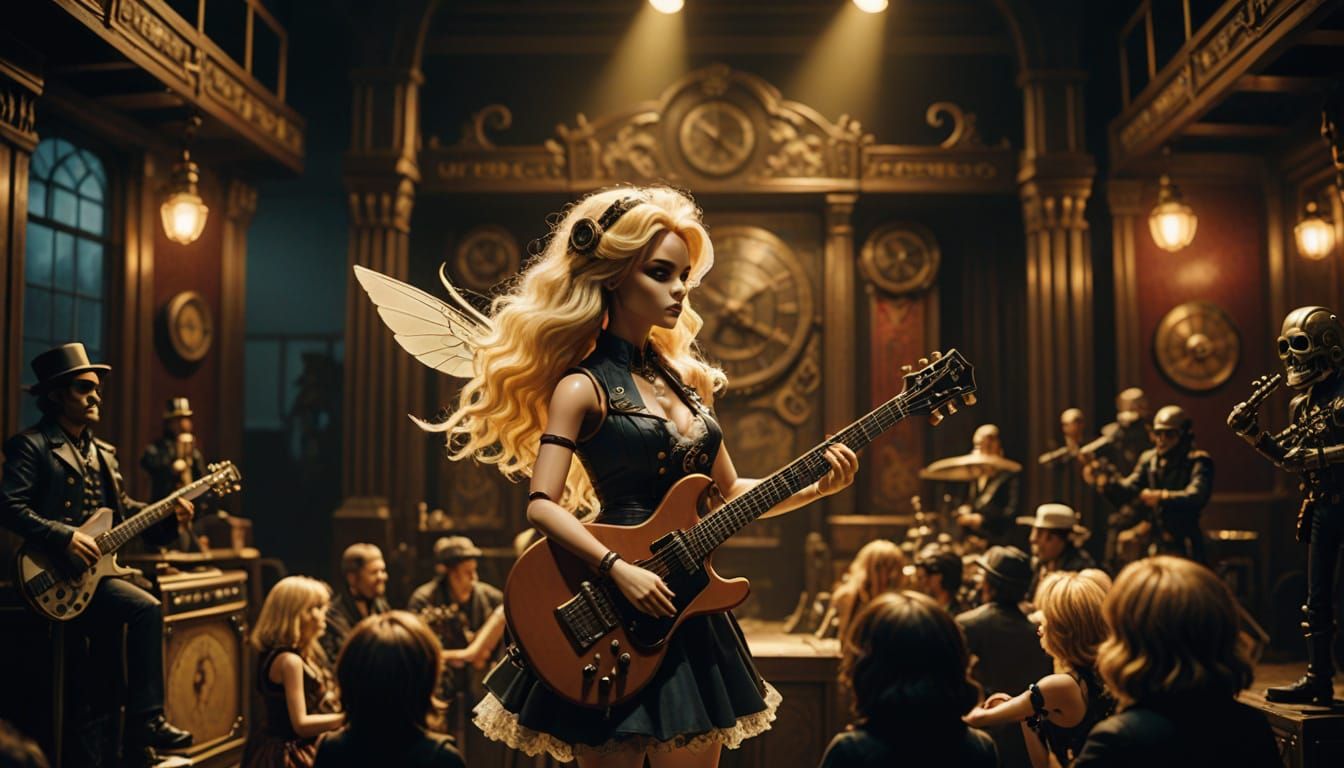 Steampunk Dollhouse Concert with Fairy Guitarist