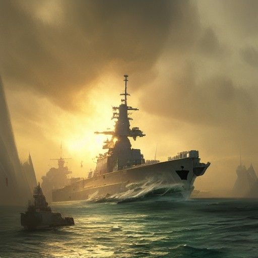 Sinister Warship in Dark Fantasy Style