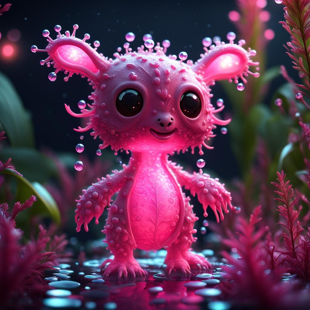Glowing Pink Plant Creature: Fantasy Concept Art