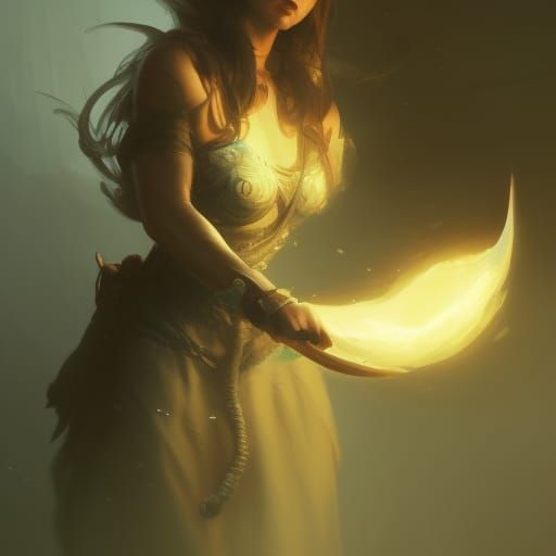 Psychic Viking Woman Portrait in Dark Fantasy Style