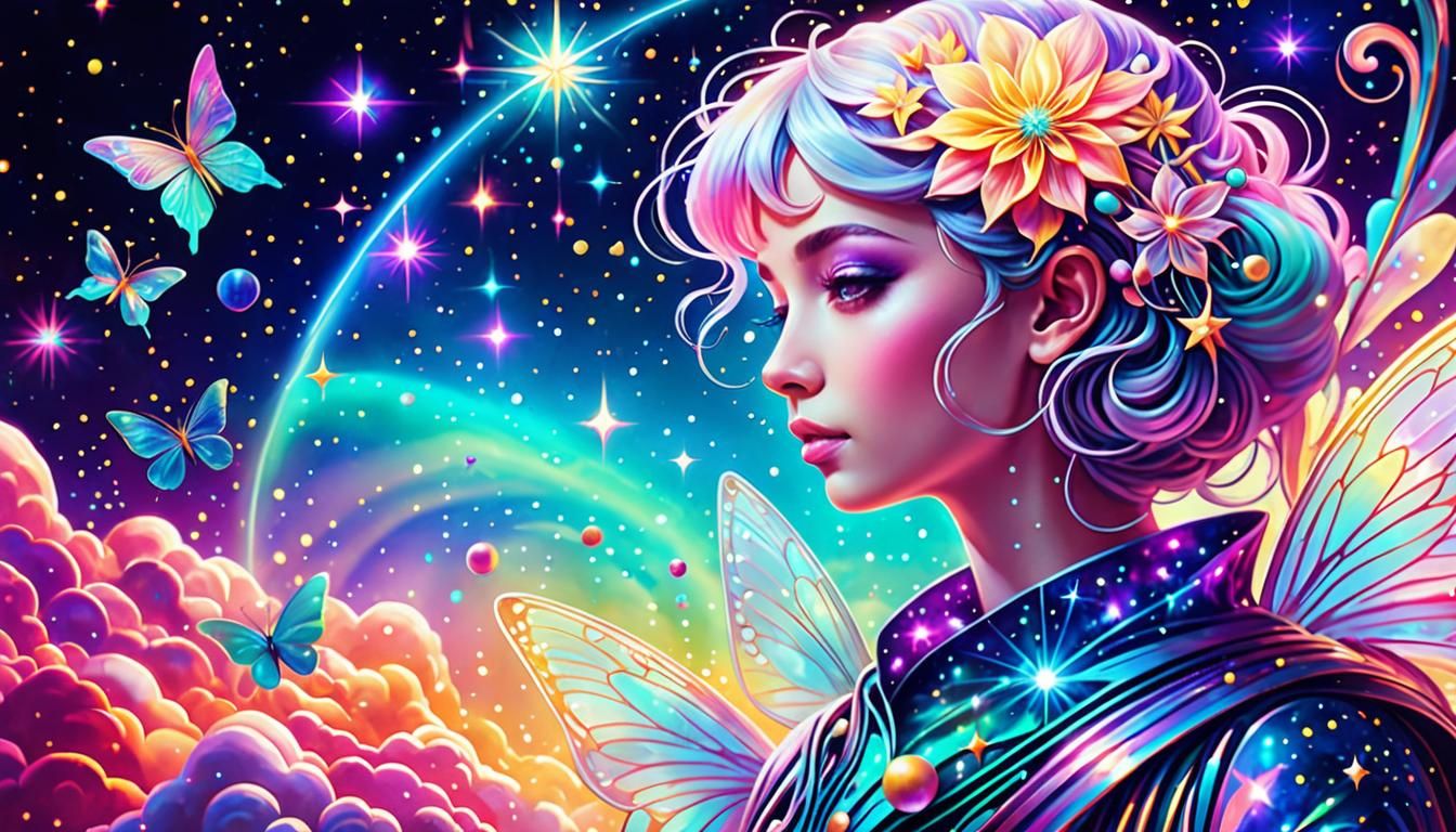 Bio Art: Technicolor Galaxy in Mixed Media