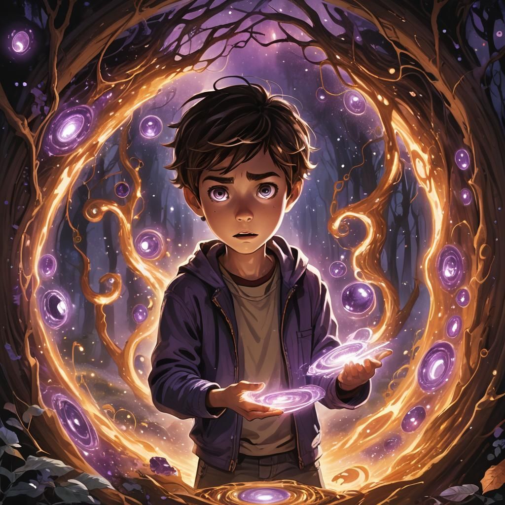 Boy and Otherworldly Creature Pact, Comic Book Art