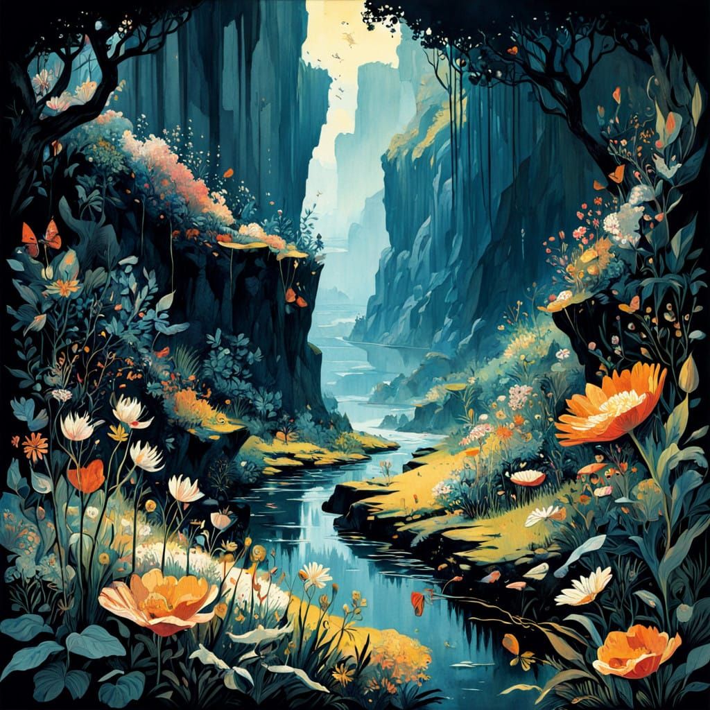 Whimsical Floral Fantasy in Morning Light