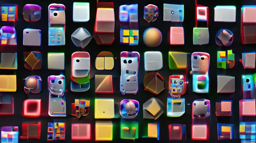 Vibrant 3D App Icon Grid in Aetherpunk Style