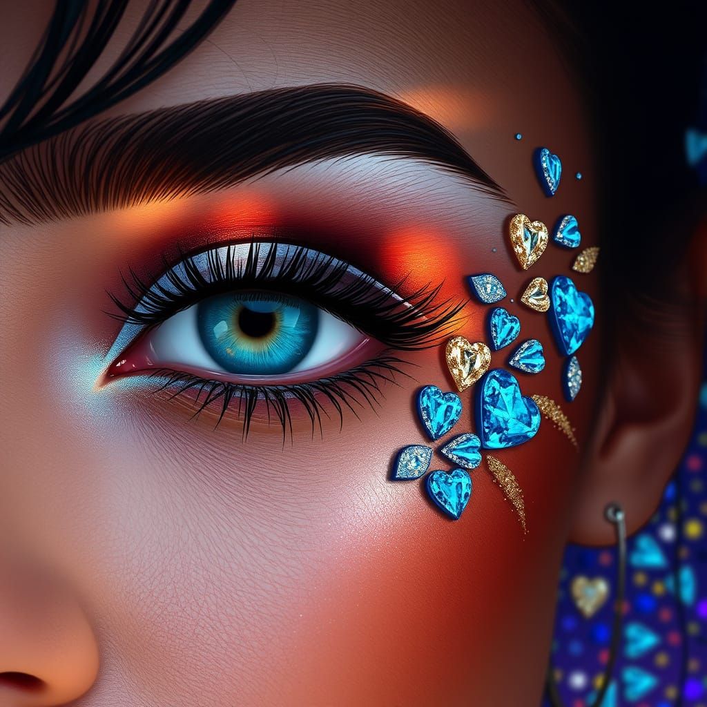 Glowing Female Eye in Vibrant Colors