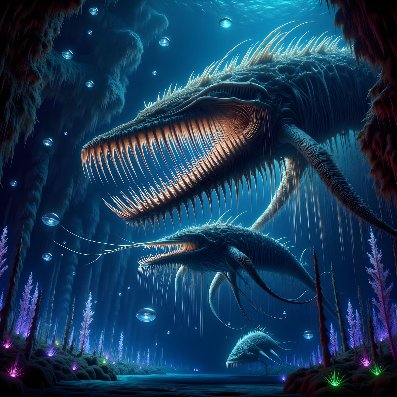 Whale Monster Emerges from Lunar Depths