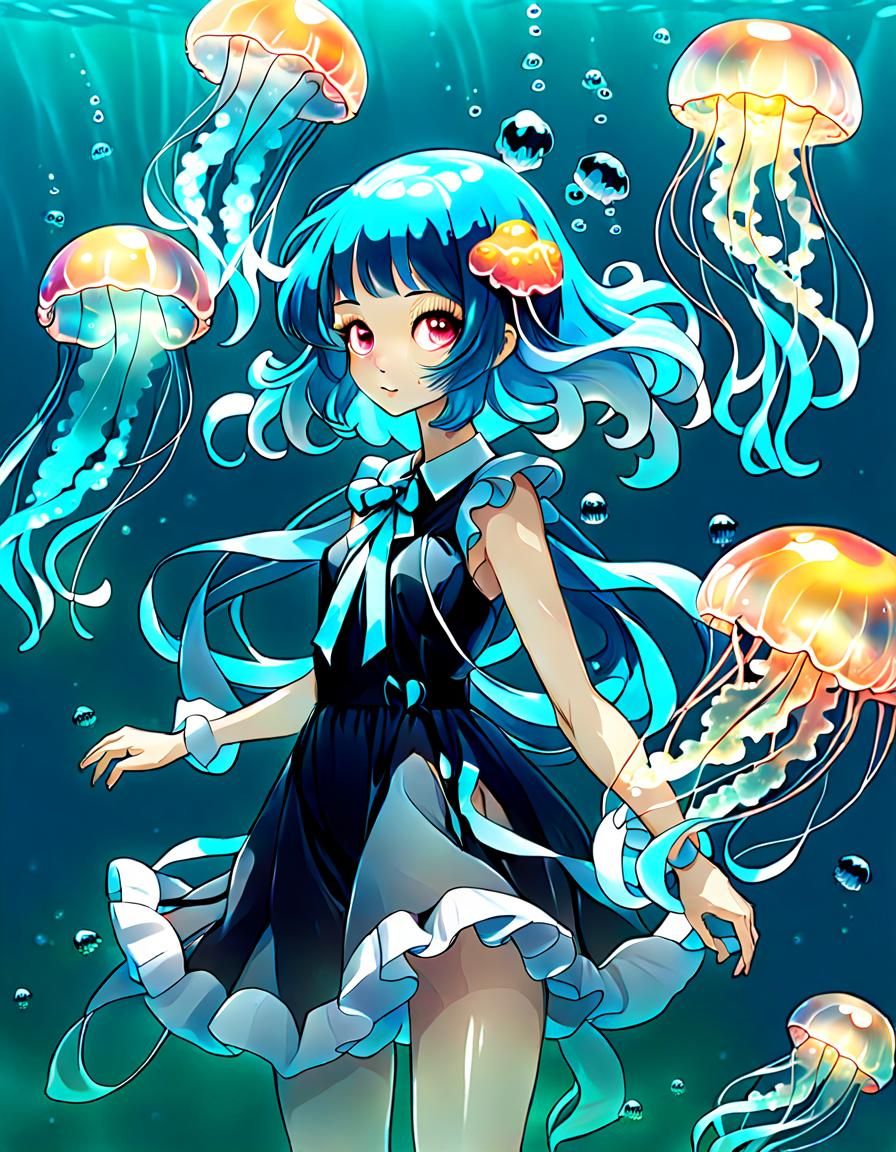 AI Interpretation of a Jellyfish Girl