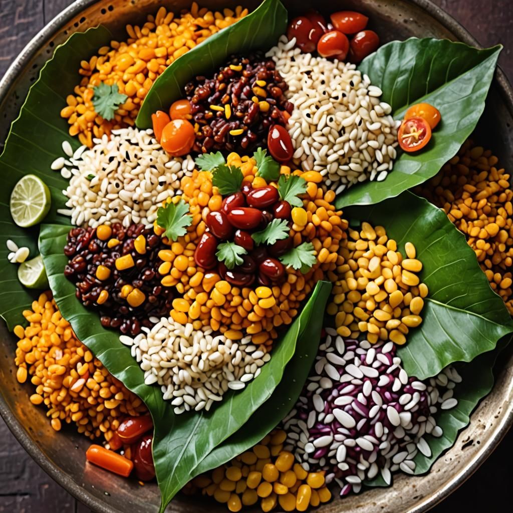 Mouthwatering Bhel Puri in Leaf Bowl: Food Photography
