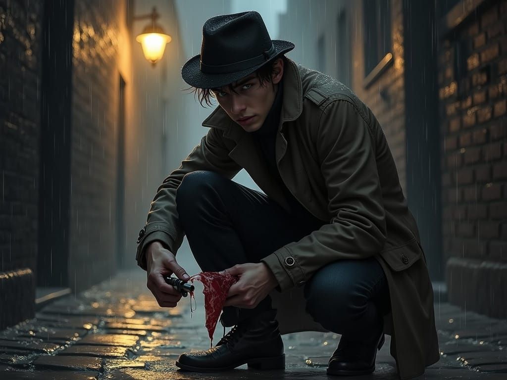 Midnight Alley Detective in Noir Style