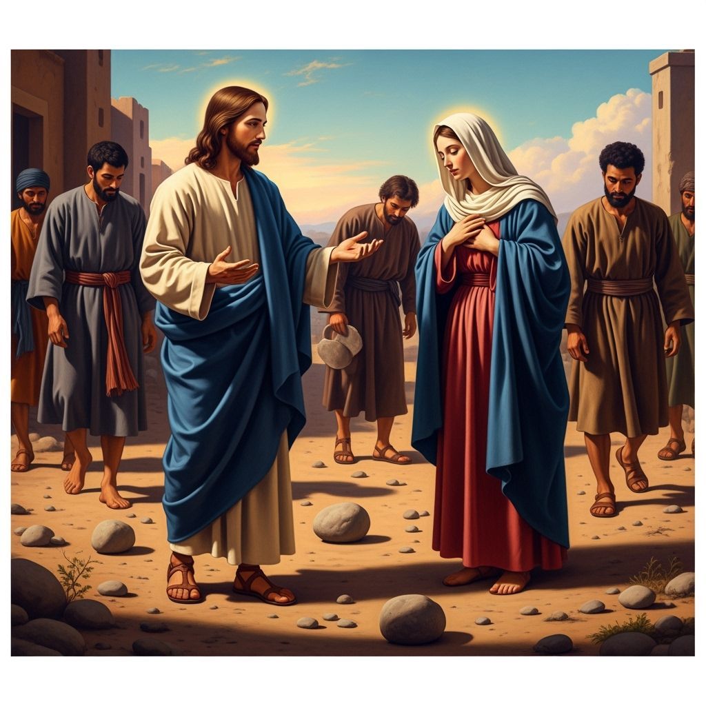 Jesus and the Adulterous Woman in Baroque Style