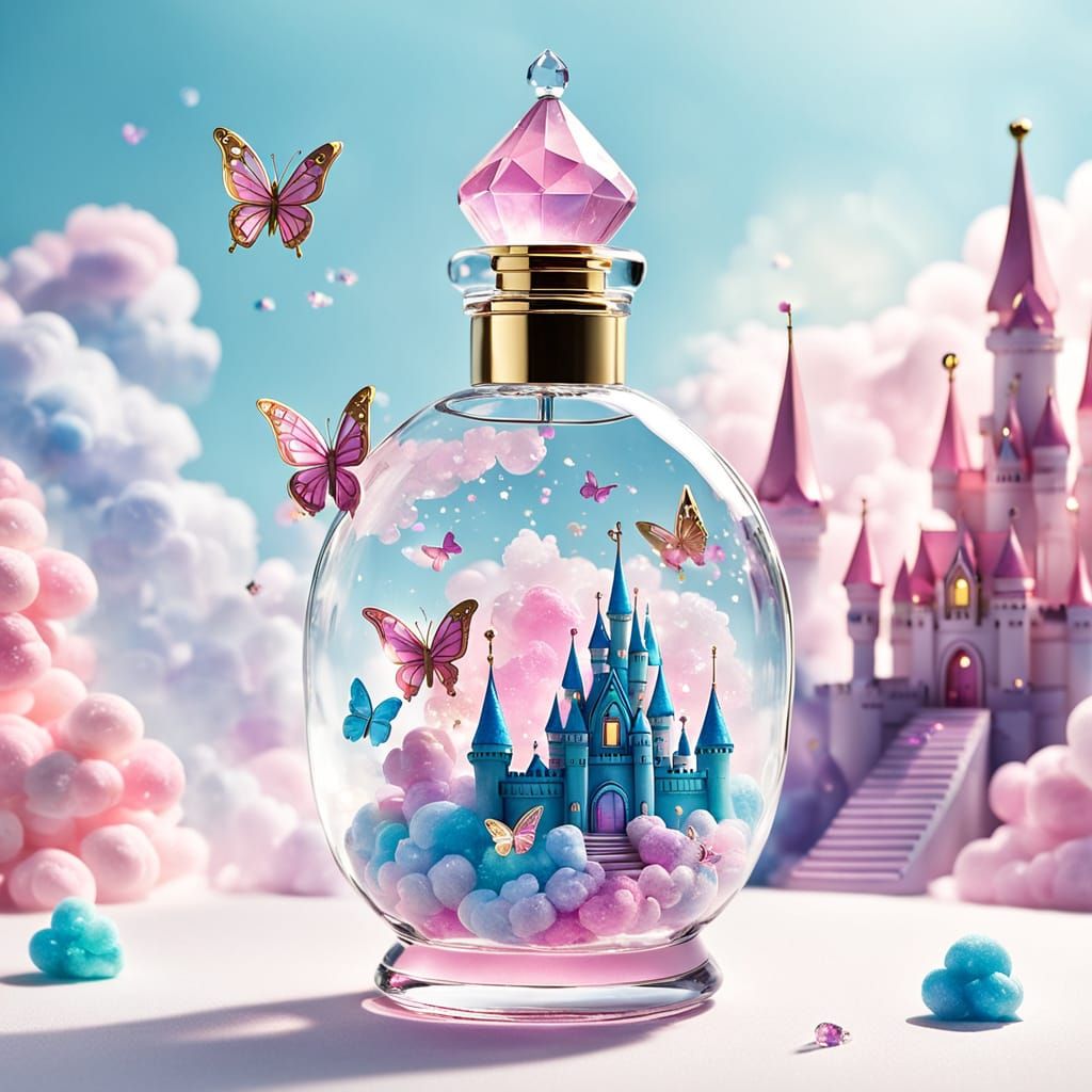 Crystal Perfume Bottle Holds Candy Cloud Dream World