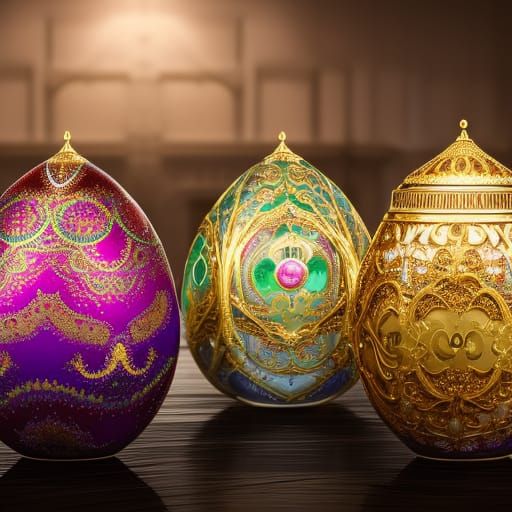 Jeweled Fabergé Egg with Intricate Design
