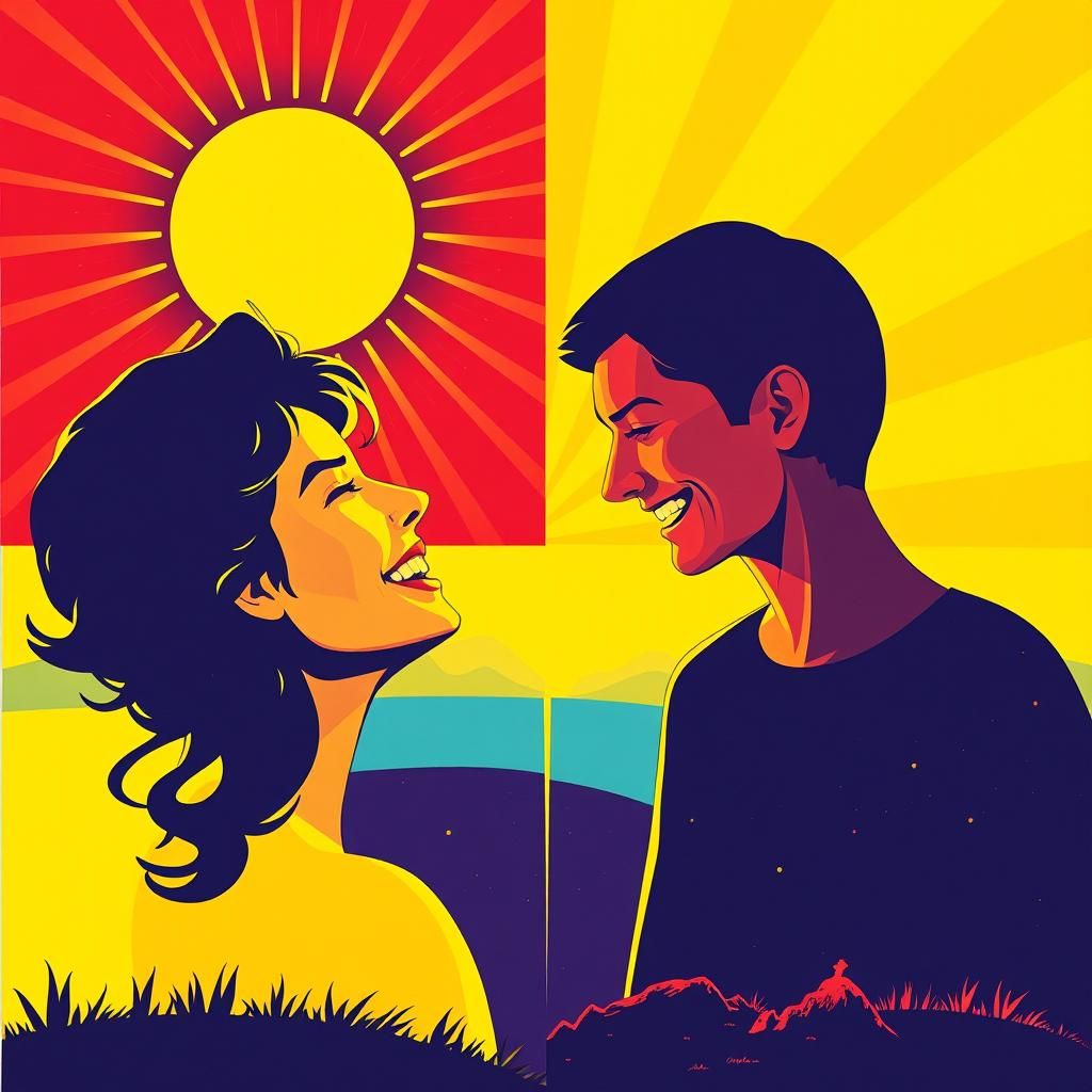 Geometric Pop Art: Love, Joy, and Nature