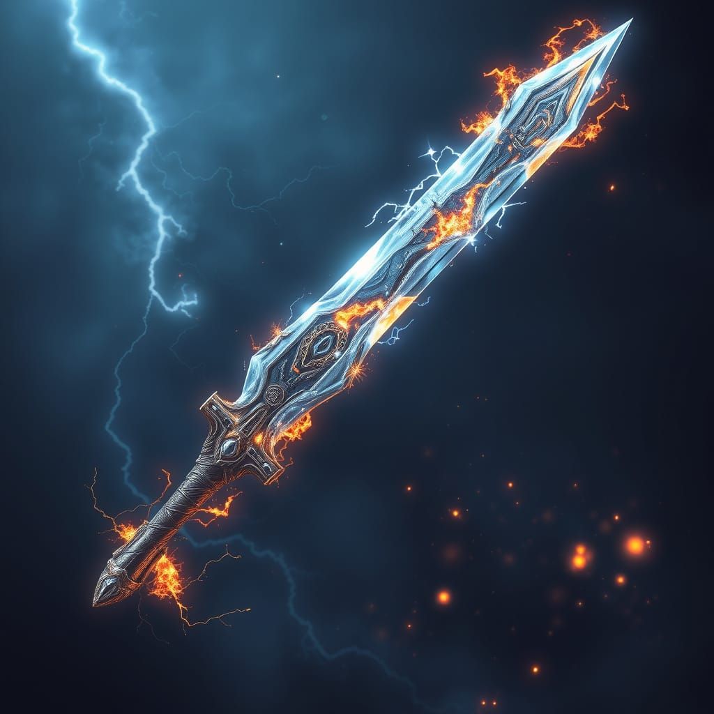 Ethereal Skypiercer Sword Levitates in Electric Storm
