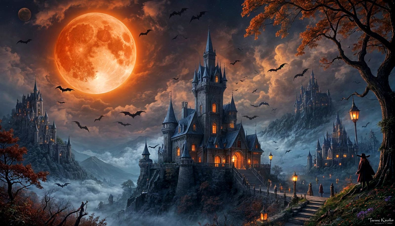 Ethereal Witch Under Red Moon by Castle