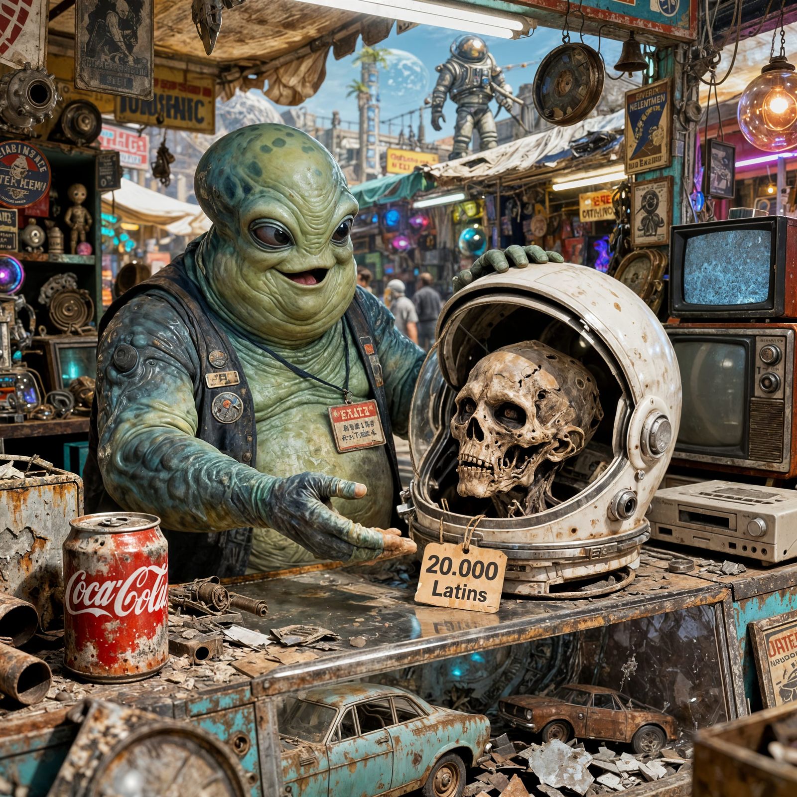 Alien Salesman Offers Rotten Astronaut at Pawn Shop