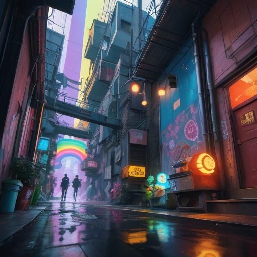 Graffiti Alley: Adorable Monster in Candyland Art Style