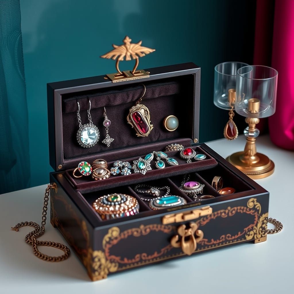 Opulent Jewellery Box Filled with Precious Jewels