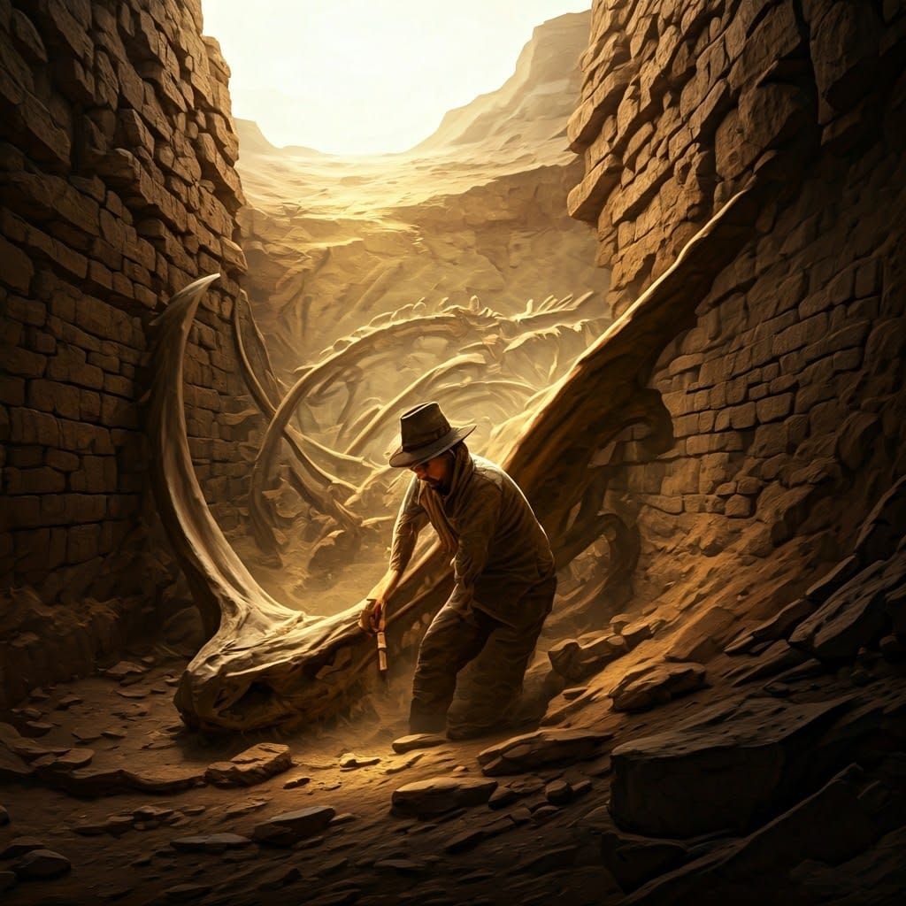 Archaeologist Unveils Fossilized Wonder in Desert Landscape