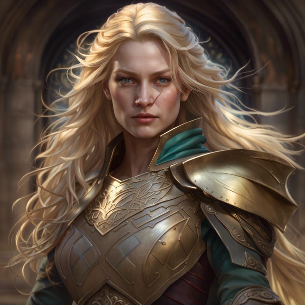 Hyperrealistic Eowyn Portrait in Dynamic Lighting