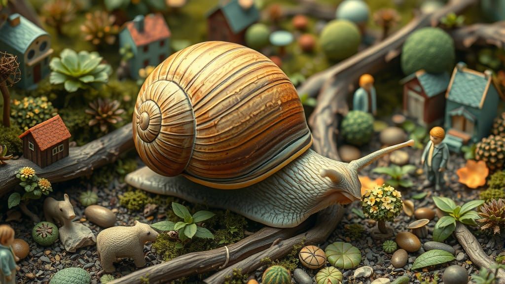 Snail's Miniature City: A Hyper-Realistic Urban Park