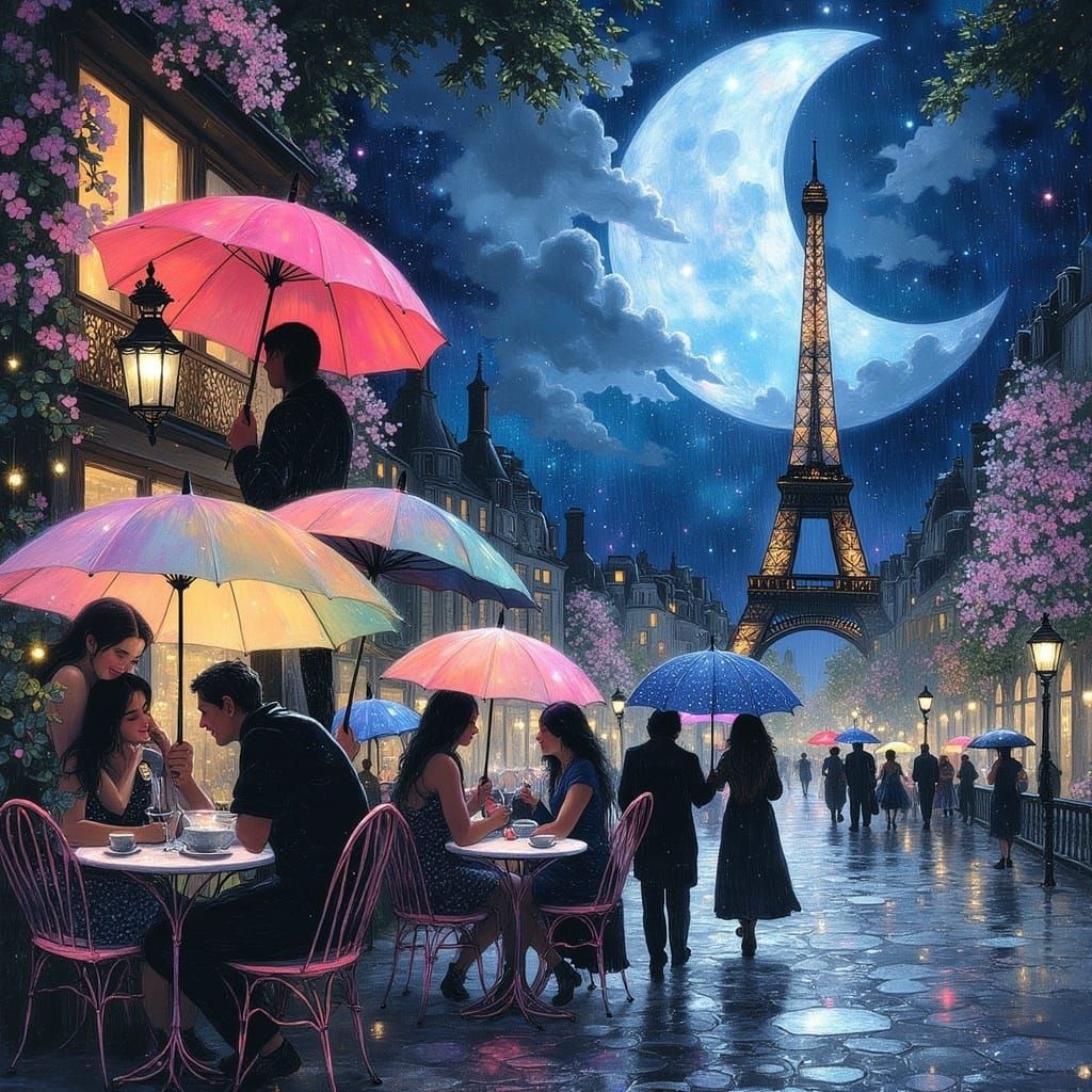 Diverse Couples Find Romance Under Parisian Umbrellas