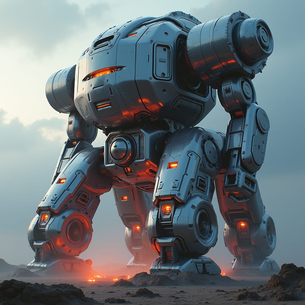 Massive Ex-Machine Rising: Sci-Fi Cinematic Scene