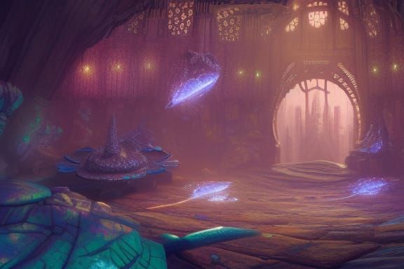 Secret Vault Overflowing with Diamonds: Fantasy Concept Art