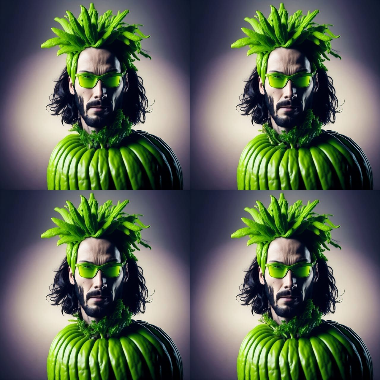 Humorous Fruit and Vegetable Character Portrait