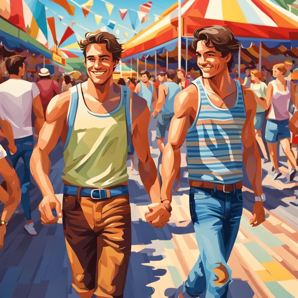 Happy Young Couple at Carnival