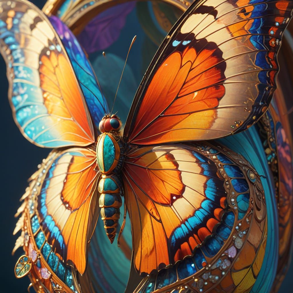 Confused Butterfly Emerges in Hyperrealistic Concept Art