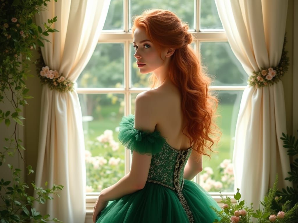 Lady by the Open Window: Elegant Romance in Soft Focus