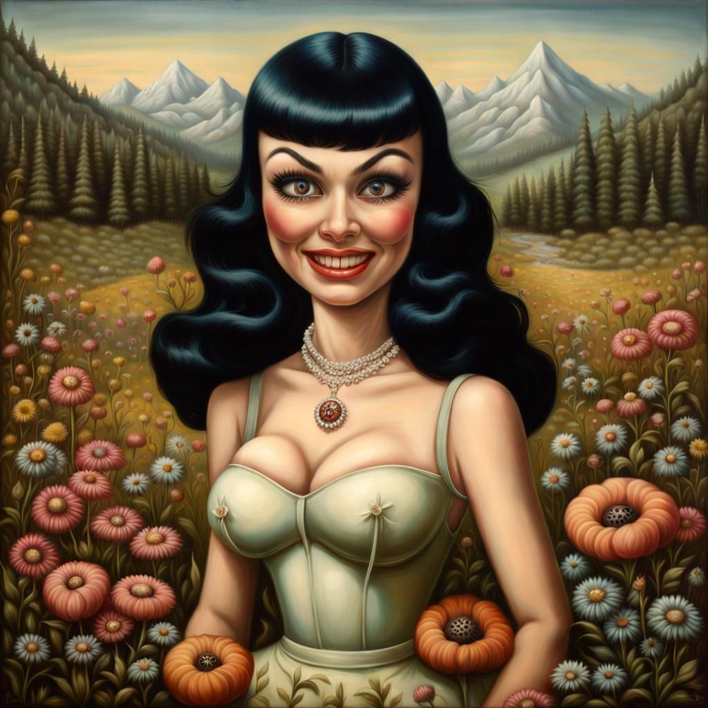 Surreal Portrait of Woman in Decaying Meadow