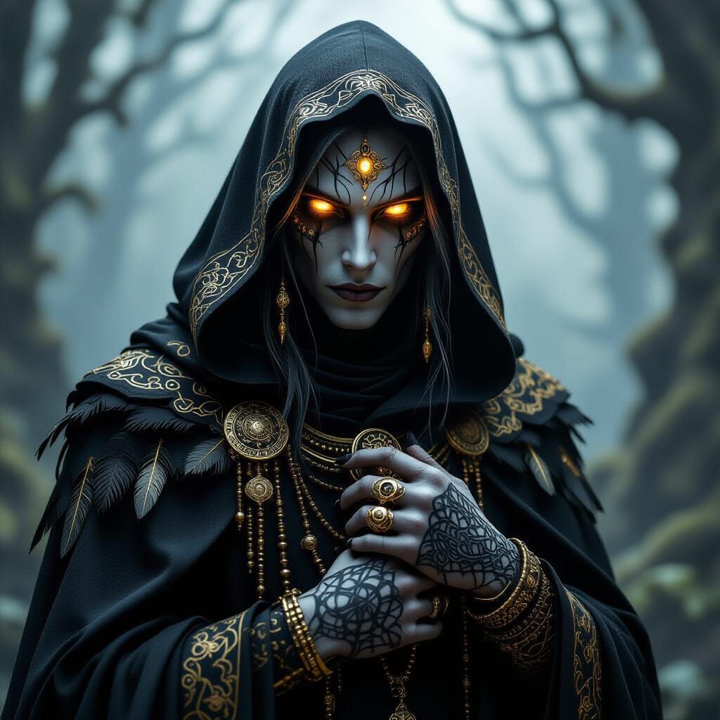 Mysterious Alien Being in a Hooded Cloak