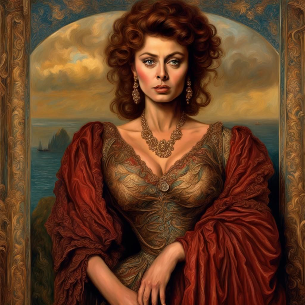 Sophia Loren as Pre-Raphaelite Painting