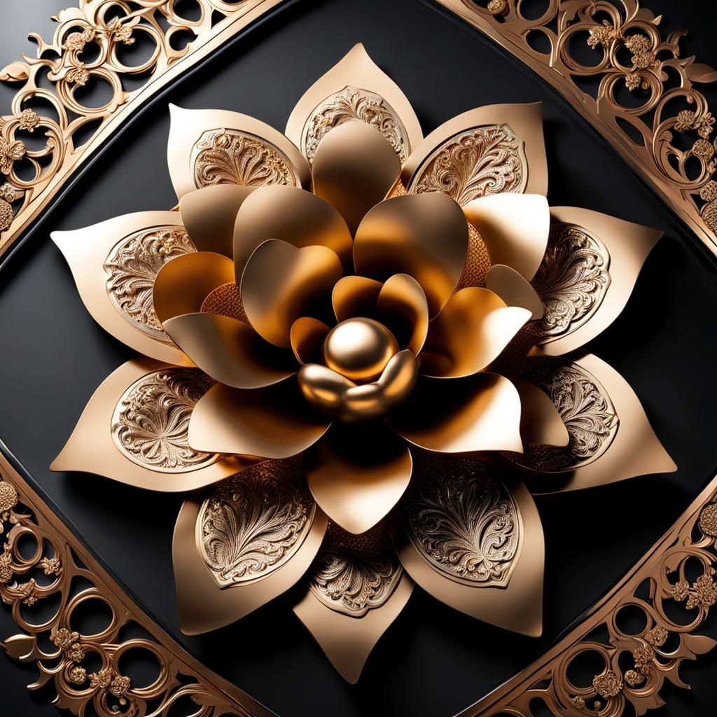 Luxury Metal Flowers Advertisement Design