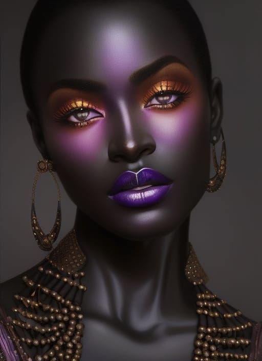 Beautiful African Woman with Glowing Eyes