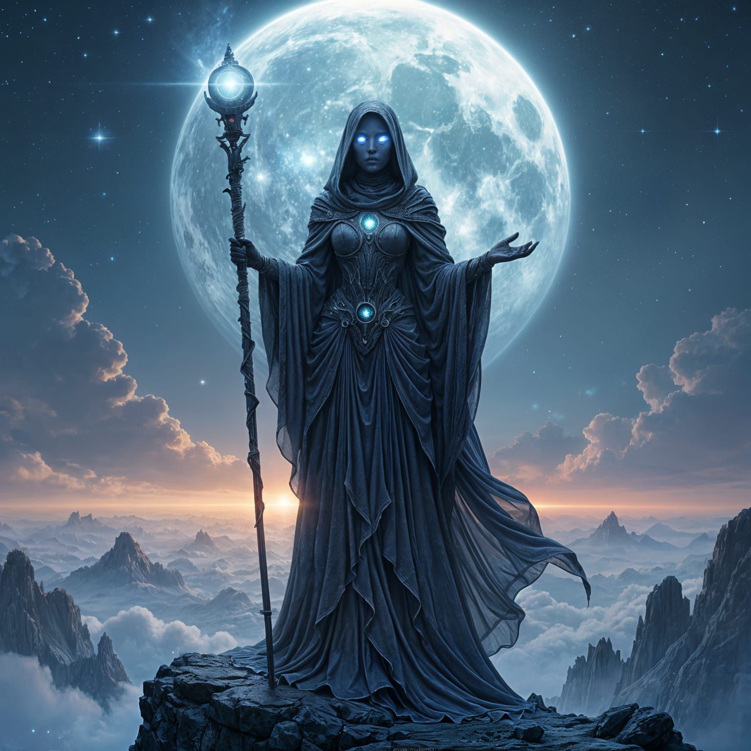 Alien Necromancer Wielding Cosmic Power