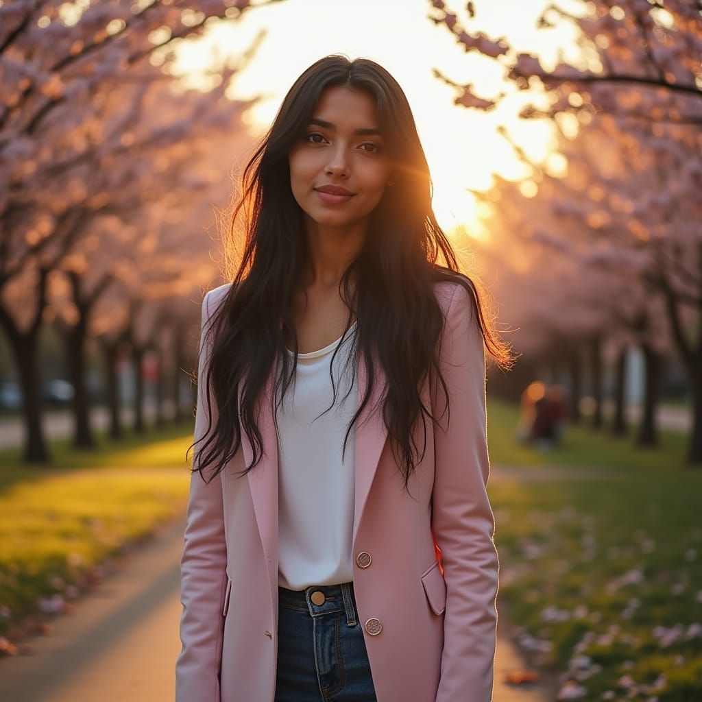 Egyptian Woman on Campus in Hyper-realistic Photo