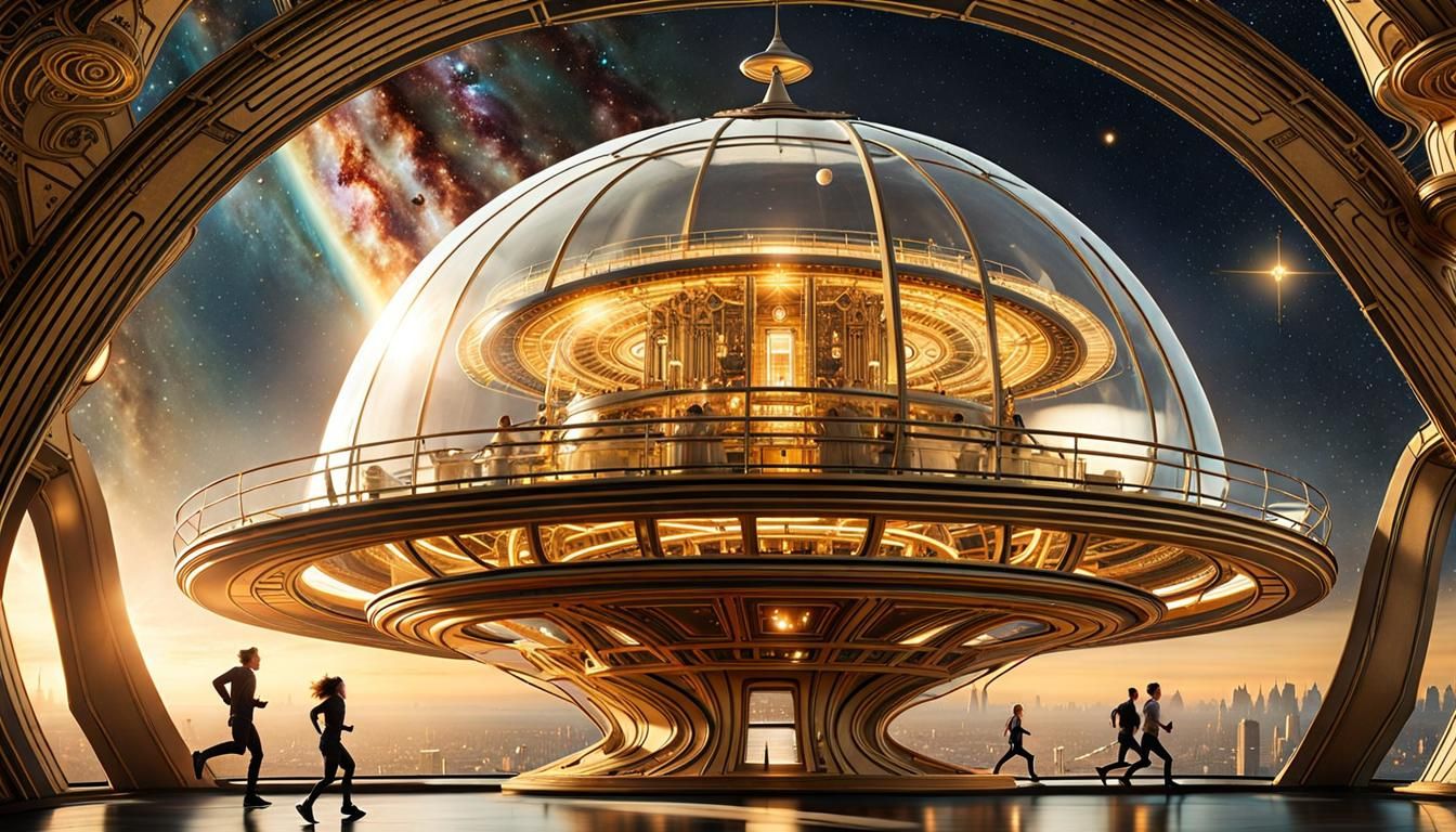 Spaceship Exercise Track with Betelgeuse Supernova