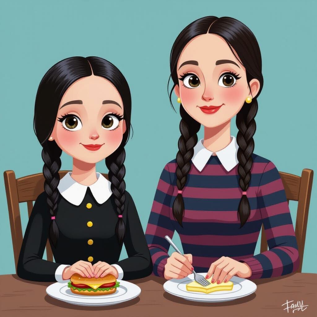 Wednesday and Goody Addams Together
