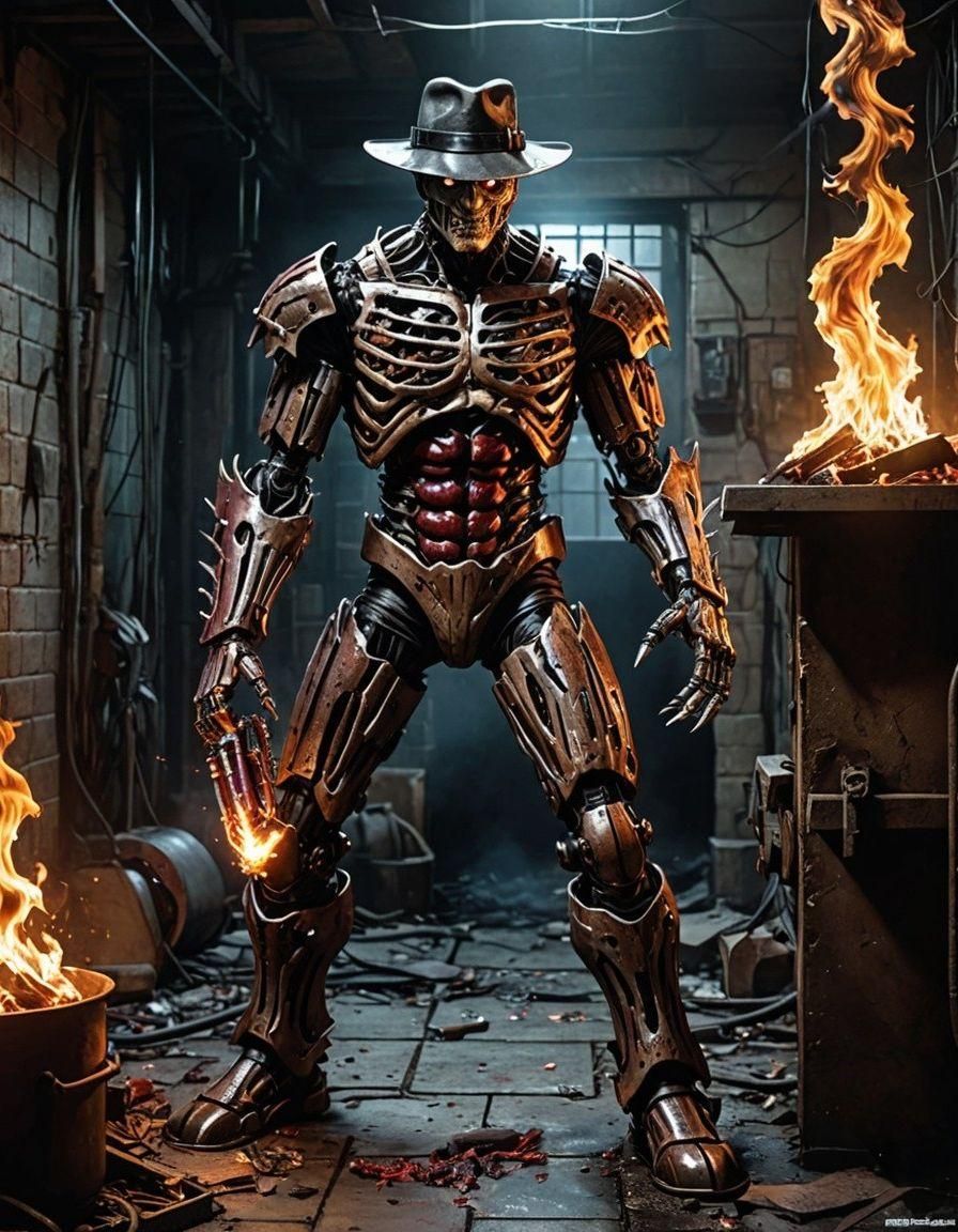 Freddy Krueger in Fiery Comic Book Art