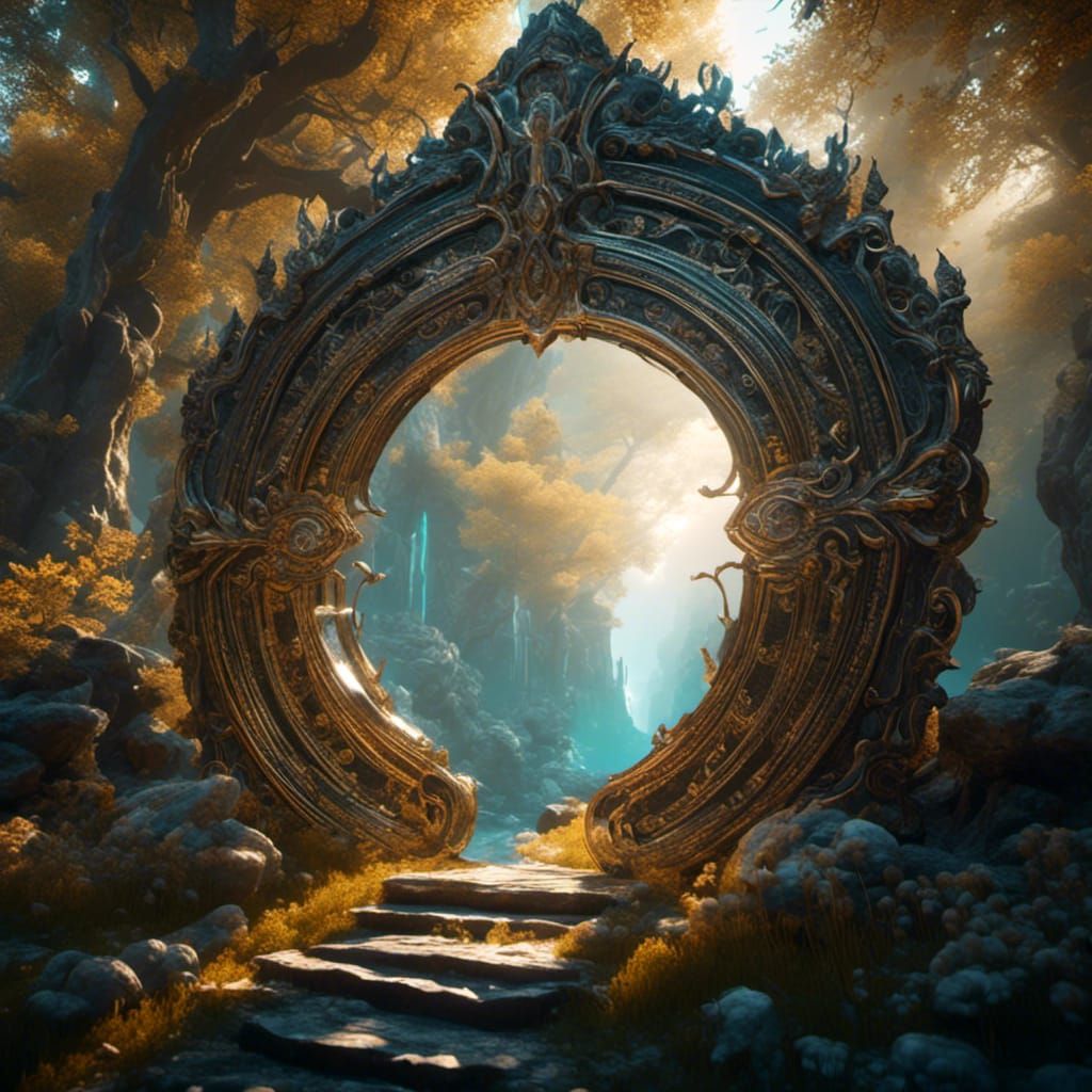 Magical Mirror Ghost Portal in 3D Style