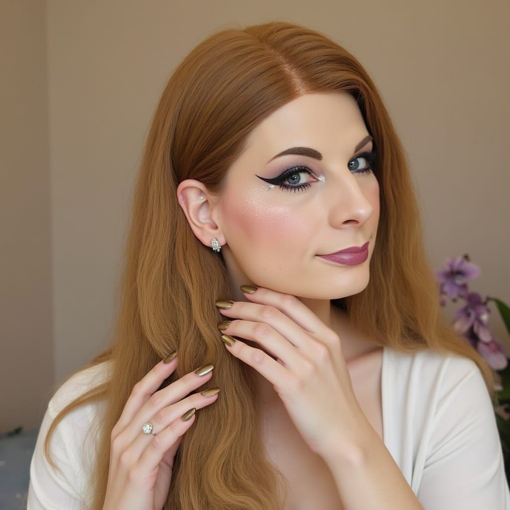 Solarpunk Cyborg Goddess with Ethereal Glow