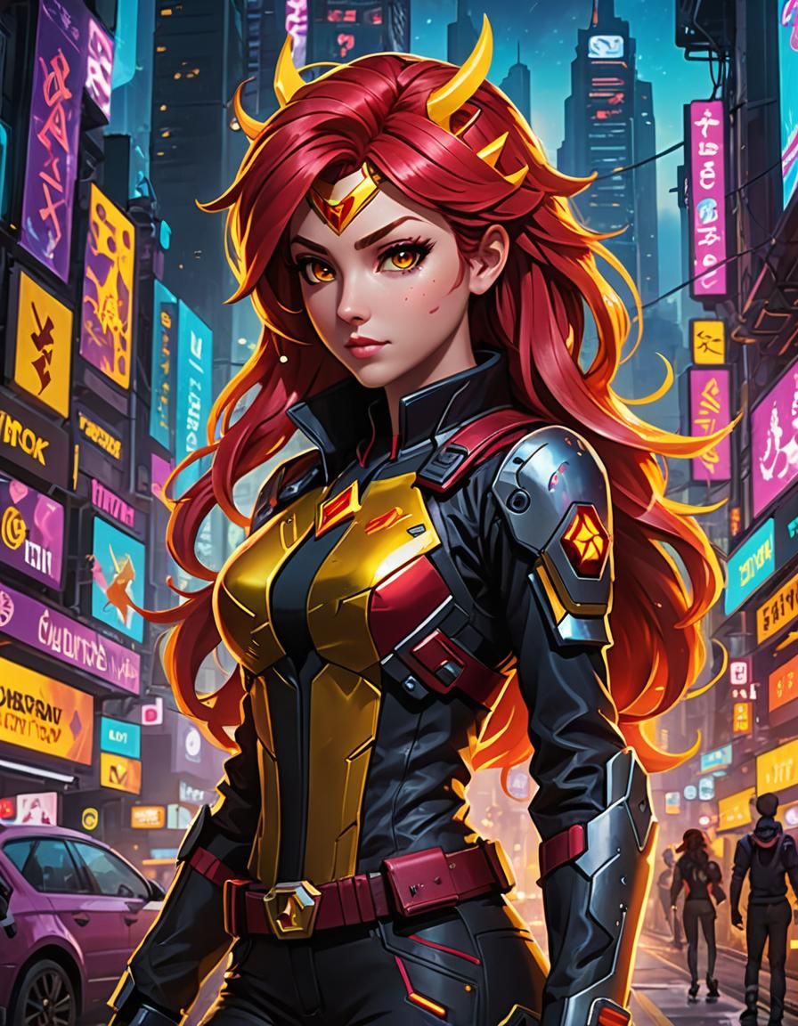 Sunset Shimmer Cyberpunk Trading Card