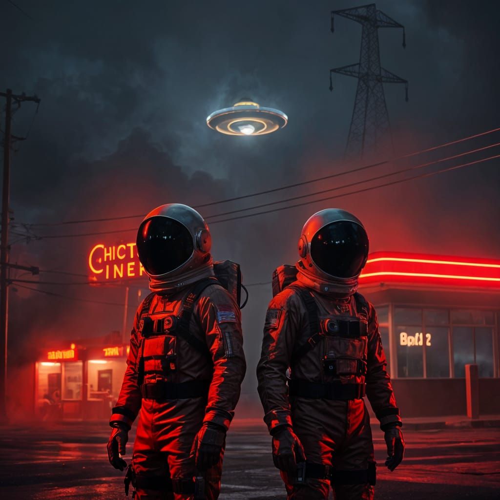 Cyberpunk Nightmares in Retro Astronaut Suits