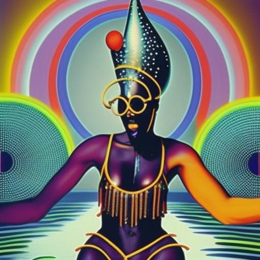 Radiant Portrait with Rainbow Fantasy Backdrop