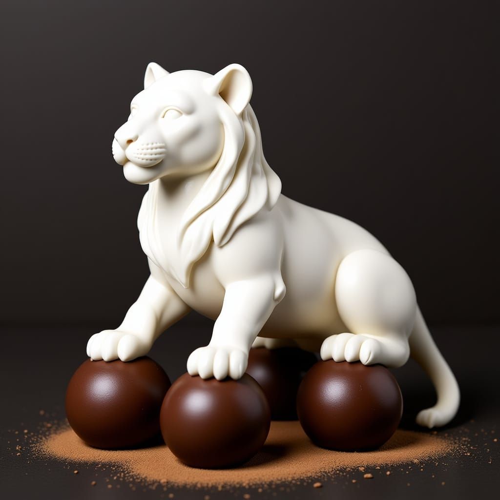 White Chocolate Lion on Truffle Mountain