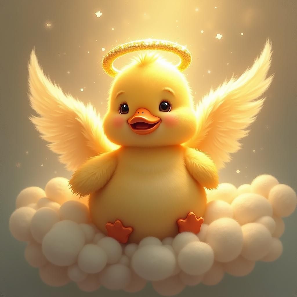 Magnificent Angel Duck in Oil Painting
